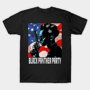 Black Panther Party American Flag 1966 T-Shirt